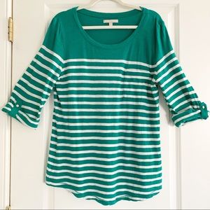 Banana Republic Factory 3/4 Sleeve Striped Top XL